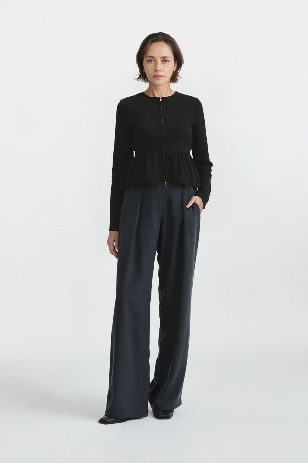 Peplum Knit Cardigan